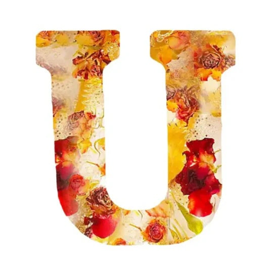 Letter Flower Transparent Flowers Resin Night Light Ornaments